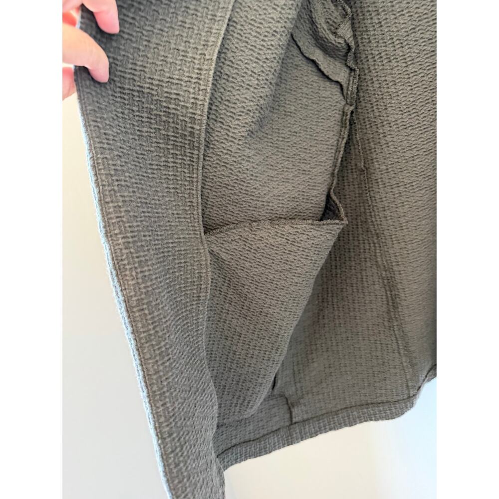 Eileen Fisher Open Front Deep Olive Green Cardigan - Picture 4 of 6